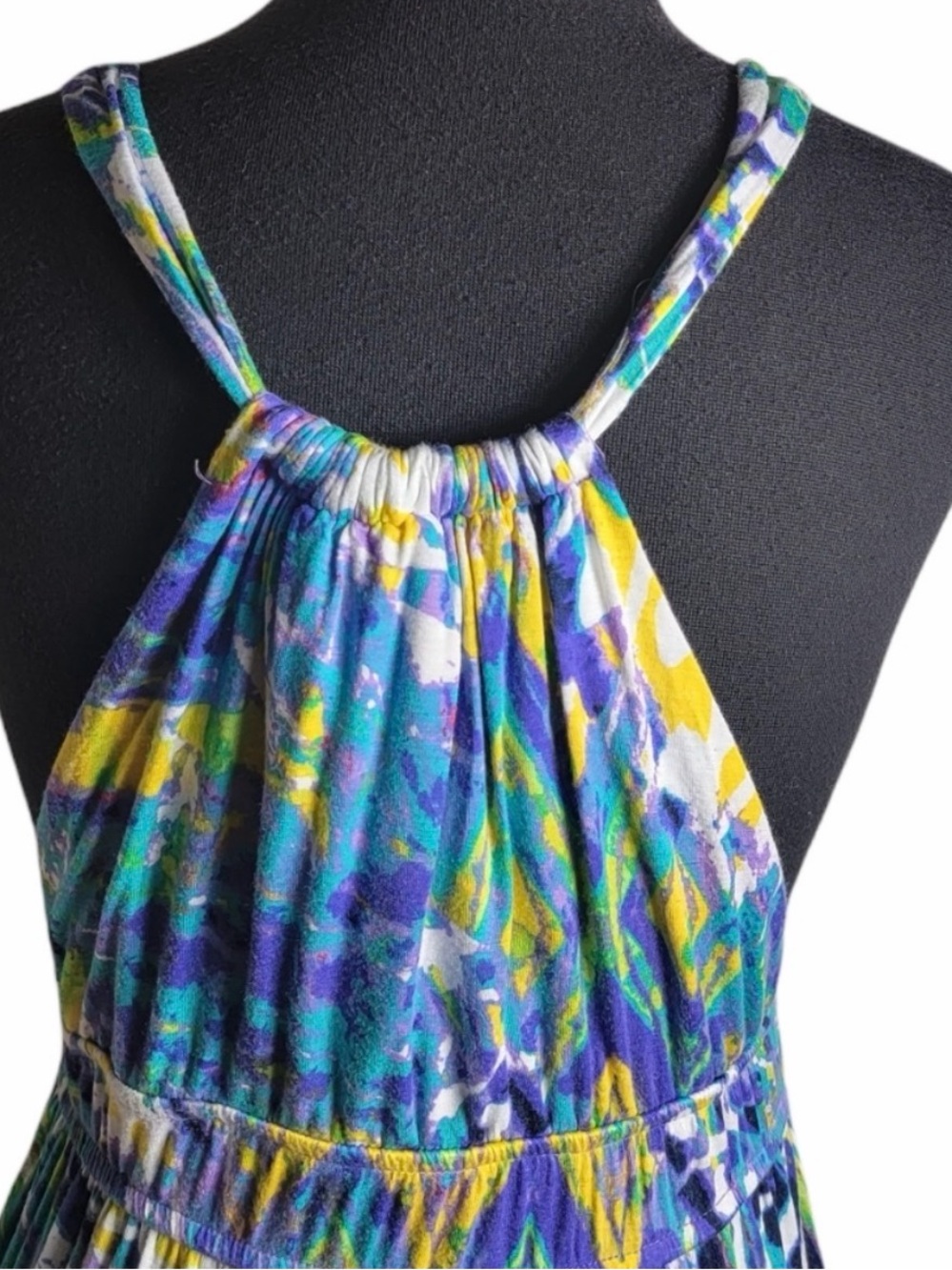 Allison Brittney crossover-front empire waist maxi dress geometric abstract pat - Picture 7 of 8